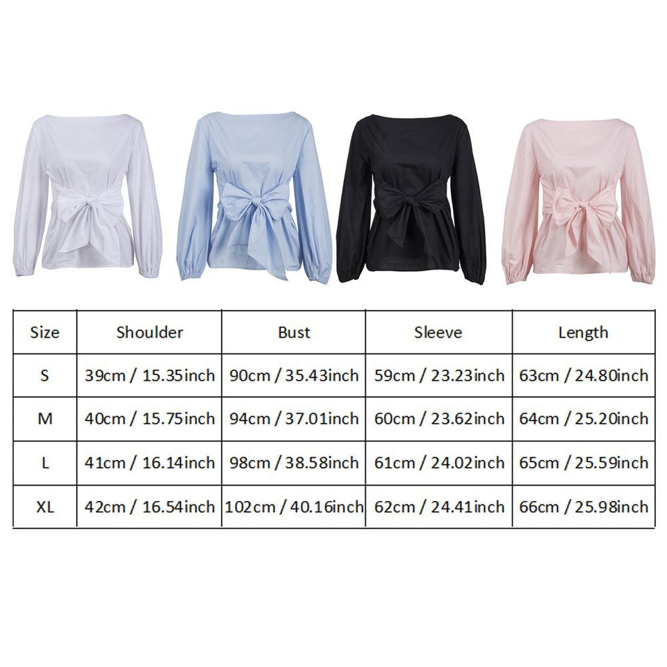 FTVOGUE - Blusa de Cintura para Mujer, Cuello de Barco, Manga Larga, Playera